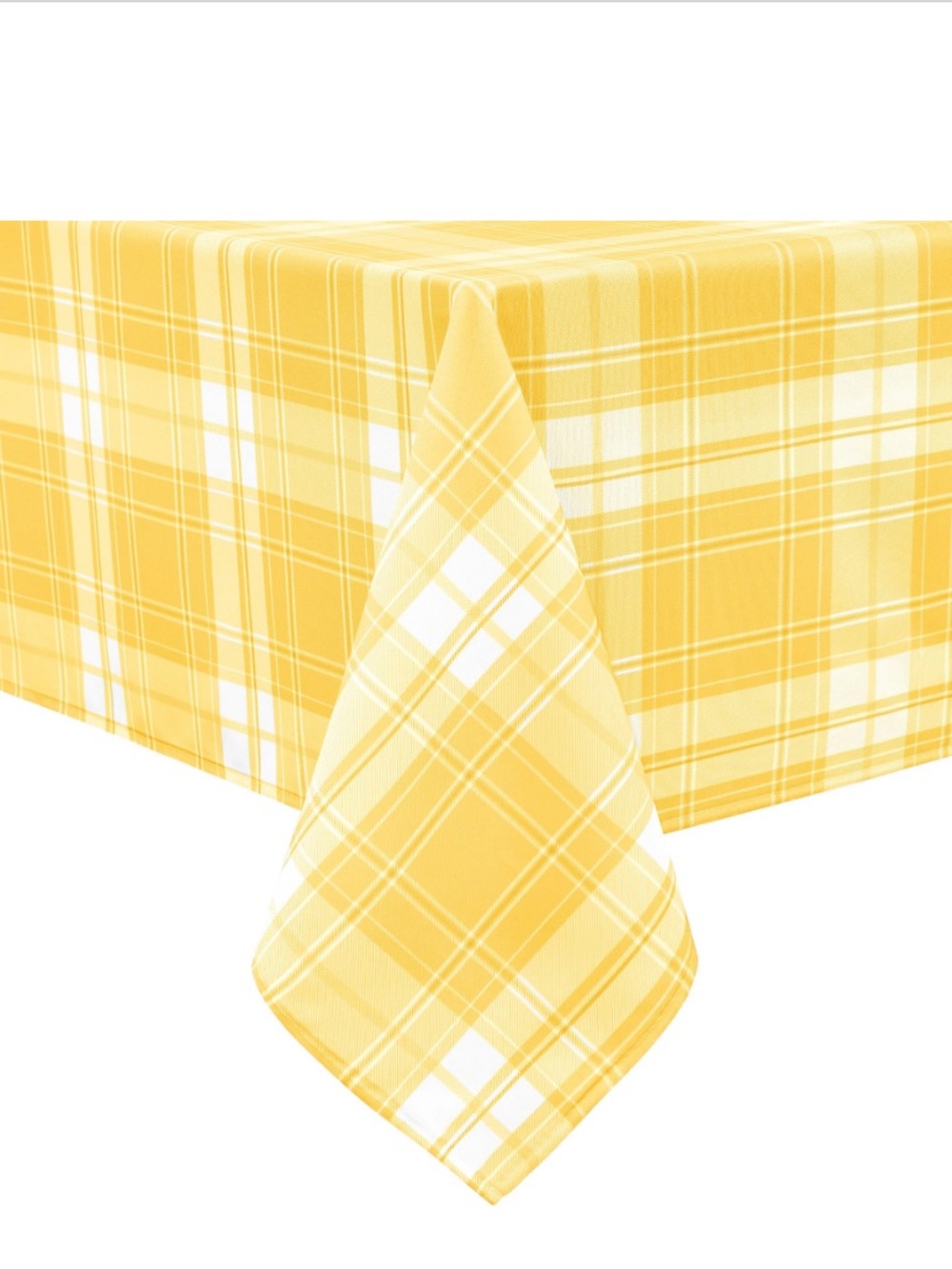 Buffalo Plaid Checkered Tablecloth 100% Polyester Waterproof 54x80” YELLOW